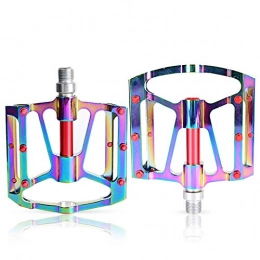 Mountain Bike Pedals, New Aluminum Antiskid Durable Bicycle Cycling 3 Pedals Colorful Bicycle Pedals for Leisure BMX MTB Road Bicycle