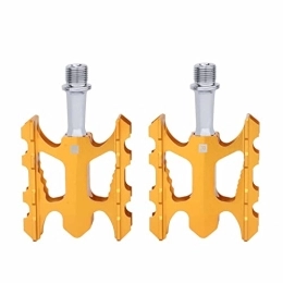 Generic Spares Mountain Bike Pedals, Non-Slip MTB Nylon Fiber Pedals, Bicycle Pedals, Lightweight and Wide Flat Platform Pedals, Gold