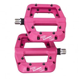 Mountain Bike Pedals Nylon Fiber Bearing Lightweight Mountain Road Bicycle Platform Pedals Non-Slip Bicycle Platform Pedals for MTB BMX Bike Rosy 1 Pair Durable Accessories