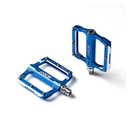 CNRTSO Mountain Bike Pedal Mountain Bike Pedals Platform Bicycle Flat Alloy Pedals 9 / 16" Pedals Non-Slip Alloy Flat Pedals Bike pedals (Color : A006 Blue)