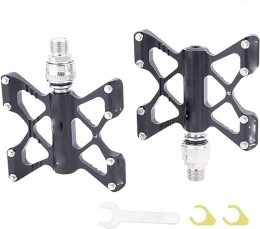 NOOLAR Mountain Bike Pedal Mountain Bike Pedals, Quick Release Pedals Widening Anti-Slip Ultra Light Aluminum Alloy DU Sealed Bearings Folding Bicycle Pedals MTB Bicycle Parts (Color : Black one pair)