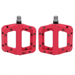 01 02 015 Mountain Bike Pedal Mountain Bike Pedals, Rose Red Nylon Fiber Bike Pedals Aluminum Alloy Sealing Cover for Outdoor for Folding Bikes for Road Bikes for Mountain Bikes