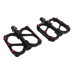 Zerodis Spares Mountain Bike Pedals, Strong Steel Shaft Sealed Three Bearings Flat Platform Pedals for Maintenance (Black)