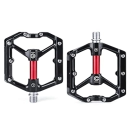 BUNGAA Spares Mountain Bike Pedals, Ultra-light All-aluminum Alloy Pedals 9 / 16'' Sealed Bearing With Cleats For Mountain Road Folding City Bike MTB BMX 380g (Color : Rood)