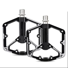 AXOINLEXER Spares Mountain Bike Platform Pedals for MTB BMX, Ultralight Bicycle Pedal Flat Aluminum, 3 Bearing Sealed Flat Platform, black