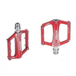 ALEFCO Spares Mountain Cycling Bike Bicycle Pedals Mountain Bike Aluminum Alloy Bicycle Cycling Bike Pedals Wide Surface Folding Bicycle Bike Pedals for Road Cycling Bike Bicycle Accessories (Red)