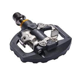 CNRTSO Spares Mountain Lock Pedal And Flat Pedal Dual-use Without Conversion Aluminum Alloy Self-locking Pedal Bike pedals (Color : Black)