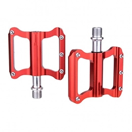 MPGIO Spares MPGIO Anti-Skid Mountain Bike Pedal Mountain Road Folding Bicycle Bearing Pedal Foot Ultralight Aluminum Alloy Bearing Pedal Bicycle Pedal(Color:Red)