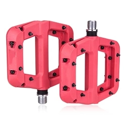 Pokem&Hent Mountain Bike Pedal MTB Bicycle Pedal Nylon 3 Bearing Composite 9 / 16 Mountain Bike Pedal High Strength Non-Slip Bicycle Pedal Red
