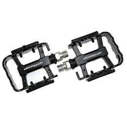 RWEAONT Spares MTB Bike Pedals Black Aluminum Alloy Bicycle Pedal Set Anti-slip Ultralight Steel Spindle Universal Mountain Road Bike Pedals (Color : A)