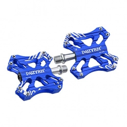 TANCEQI Mountain Bike Pedal MTB Bike Platform Pedals Aluminum Alloy DU Spindle 9 / 16" Road Bike Pedals Flat Cycling Pedals Sealed Bearing Axle with Metal Texture, Anti-Skid And Stable MTB Pedals for Mountain Bike BMX, Blue