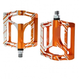 KuaiKeSport Spares Mtb flat Pedals, Bicycle Pedals Mountain Bike Accessories MTB Road Cycling Aluminum Alloy Sealed CNC Bearings Pedals Outdoor Sports, Bmx Road Bike Pedals, Orange