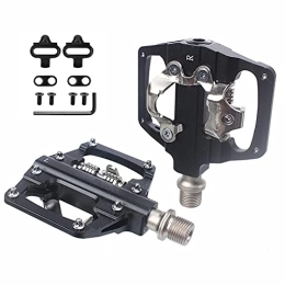 Schweek Spares MTB Mountain Bike Pedals Compatible with Shimano SPD 9 / 16" Dual Function Platform Clipless Pedals and Cleat Set, Black