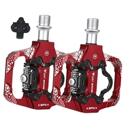 F Fityle Spares MTB Mountain Bike Pedals, Dual Function / 16′′ Axle with Cleats for SPD Bicycle, Red