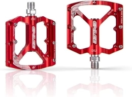 ROFRA Mountain Bike Pedal MTB Pedals, Bicycle Flat Pedals, Aluminum Antiskid Durable Bicycle Cycling Pedals, CNC Machined 9 / 16", for Road Mountain BMX MTB Bike (Three Colors) (Red)