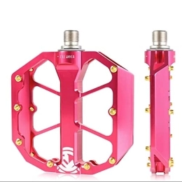 AXOINLEXER Spares MTB Pedals Mountain Bike Pedals 3 Bearing Non-Slip Lightweight Bicycle Platform Pedals for BMX MTB, Pink