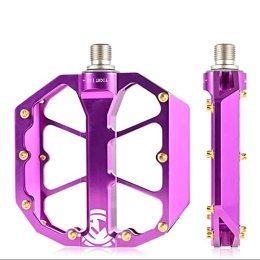 AXOINLEXER Spares MTB Pedals Mountain Bike Pedals 3 Bearing Non-Slip Lightweight Bicycle Platform Pedals for BMX MTB, Purple