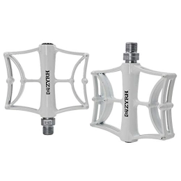 AYBAL Mountain Bike Pedal Mtb Pedals Road Bike Pedals Mountain Bike Flat Pedals Non-Slip Wide Platform Mountain Bike Pedals Aluminum Alloy Flat Bicycle Pedals (Color : White, Size : Free size)
