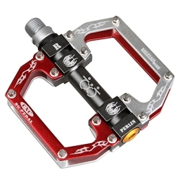 Boruizhen Spares MTB / Road Bike Pedals Aluminium Alloy Bicycle Pedals Mountain Bike Pedals 9 / 16" Sealed Bearing Platform for BMX MTB Bike (Red Silver)