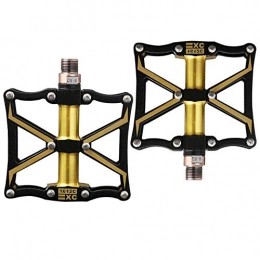 MTWERS Mountain Bike Pedal MTWERS Bicycle pedal Cycling Equipment Accessories Bicycle Pedal Bearing Mountain Bike Pedals Non-slip Pedal (Color : Red and black) GANG (Color : Gold)