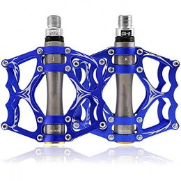 Mu Spares MU Bicycle Pedals 9 / 16 inch Axle CNC Aluminum with Sealed Bearings Non-Slip, Racing Bike Pedals for Universal BMX Mountain Bike, Blue