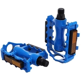 Mu Spares MU Bicycle Pedals, Mountain Bike Pedals, Ultra-Light Platform Magnesium Trekking Flat Pedals with 9 / 16 inch for Universal, Blue