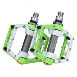 Mu Spares MU Bike Pedals Aluminum Alloy CNC Bearing Shock, Bike Bicycle Pedals 9 / 16 inch Antiskid Durable Mountain Bike Pedals for Outdoor Riding, Green
