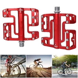 Mu Spares MU Mountain Bike Pedals, Bicycle Pedals, Super Light Non-Slip Wide Platform Pedal, Aluminum Alloy Platform Pedals, Axle Diameter 9 / 16 Inches, Red