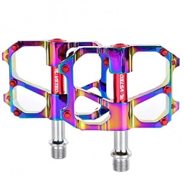 MUCC Mountain Bike Pedal MUCC Mountain bike pedals, plating color road bicycle pedal, ultra-lightweight, CNC machining 9 / 16"aluminum screw, suitable for outdoor riding