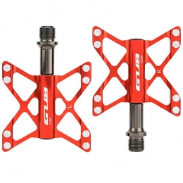 MuMa Spares MuMa One Pair Bicycle Pedals，Aluminium Alloy Mountain Road Bike Lightweight Pedals， Bicycle Replacement (Red)