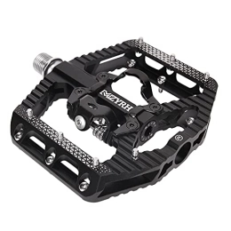 Mzyrh Spares MZYRH MTB Mountain Bike Pedals 3 Bearing Flat Platform Compatible with SPD Dual Function Sealed Clipless Aluminum 9 / 16" Pedals with Cleats for Road