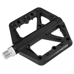 Mzyrh Spares MZYRH MTB Pedals Mountain Bike Pedals, 3 Bearings 9 / 16" Lightweight Nylon Fiber Bicycle Platform Pedals for Road Mountain BMX MTB (Black)
