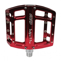 NC-17 Spares NC-17 Sudpin II Pro Aluminium Platform Pedals Cycling Pedals MTB / Mountain Bike / BMX Pedal Two Ball Bearings + Cr-Mo Axle / Includes Zpins, Pedalen Sudpin II Pro, red