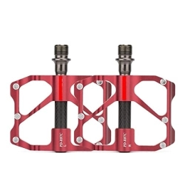 JEMETA Spares New Bicycle Pedal M86C R87C Carbon Fiber Bearing Pedal Mountain Bike 3 Pedals replace (Color : PD-R87C Red)