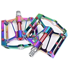 NICOLIE Spares NICOLIE 3 Bearing Mtb Road Bike Pedals Ultralight Aluminum Alloy Rainbow Mountain Bike Pedal Flat Bmx Folding Bicycle Pedals Accessories - Rainbow