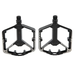 Nikou Mountain Bike Pedal NIKOU Mountain Bike Pedals, Bicycle Pedals Cycling Accessories Anti Slip Aluminum Alloy Black for Road MTB Bike (1 Pair)