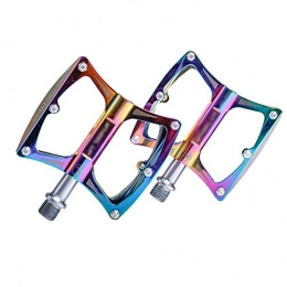 NJXM Pedals made of aluminum alloy bicycle pedals road bike 16.9 mountain bike pedals with sealed bearings Colorful platform bicycle pedal for BMX/MTB,Natural
