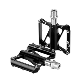 NMNMNM Spares NMNMNM bicycle pedal Ultralight Flat Bike Pedals 3 Bearing Aluminum Alloy Pedals For Non-slip Mountain Bike Pedals Wide Platform Mtb Accessories non-slip bicycle pedal (Color : Titanium) (Black)