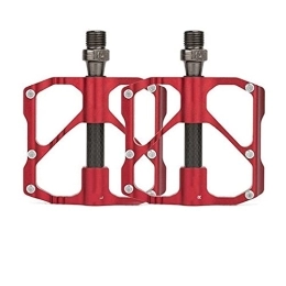 NMNMNM Mountain Bike Pedal NMNMNM bicycle pedal Ultralight Mountain Bike Pedal Quick Release Non-slip Carbon Fiber 3 Bearings Pedale non-slip bicycle pedal (Color : RC Red) (MTB Red)