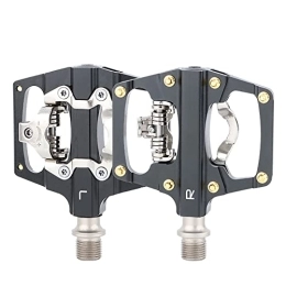 NMNMNM Spares NMNMNM MTB Mountain Bike Pedals, Dual Function / Sided Platform, Compatible with SPD Clipless Pedal, Bearings Lightweight Aluminum Bicycle Pedals with Cleats for Road (Black)