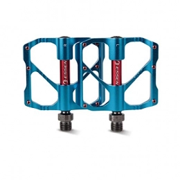 No logo Spares NO LOGO FDCW Bike Pedals - Aluminum CNC Bearing Mountain Bike Pedals - Road Bike Pedals With 12 Anti-skid Pins - Lightweight Bicycle Platform Pedals - Universal 9 / 16" Pedals (Color : Blue)