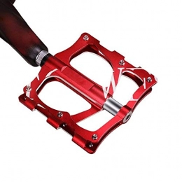 No logo Mountain Bike Pedal NO LOGO SSGFZ Bicycle Pedal, Aluminum Alloy Three Palin Slip / Increase Wide-faced Mountain Bike Pedals, Universal Road Bike Mountain Bike Bicycle Pedal Foot, 14mm Strong And Sturdy (Color : Red)