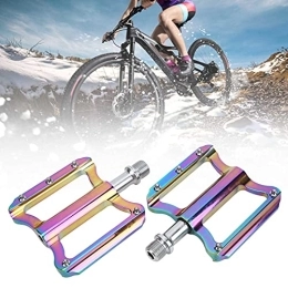 Nofaner Mountain Bike Pedal Nofaner Bike Pedals, 2pcs Mountain Cycling Pedals Non‑Slip Aluminum Alloy Lightweight Bike Flat Pedals Cycling Parts Replacement Accessories