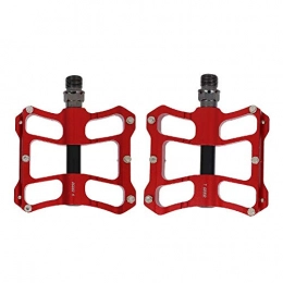 NOLOGO Spares Nologo Aluprey 1 Pair Anti-skid Aluminum Alloy Mountain Bike Road Bicycle Lightweight Pedals (Black Red)