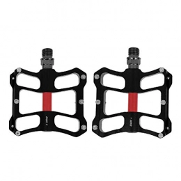 NOLOGO Spares Nologo Aluprey 1 Pair Anti-skid Aluminum Alloy Mountain Bike Road Bicycle Lightweight Pedals (Red Black)