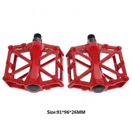 No logo Mountain Bike Pedal NXCY01 Mountain Bike Pedal MTB Pedals BMX Bicycle Flat Aluminum alloy Pedal Nylon Multi-Colors MTB Cycling Sport Ultralight Accessories (Color : Red)