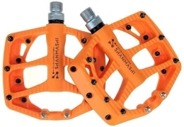 XCC Mountain Bike Pedal Nylon Carbon Pedals Mountain Road Bike Bearings Non-slip Pedals Bicycle Pedals (Color : Orange, Size : Free size)