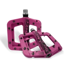 SUFUL Spares Nylon Mountain Bike pedals, Anodized Surface, Pedals with Stainless Steel Anti-Skid Pin and Aluminum Alloy Sealing Covers (Purple)