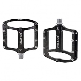 NZKW Spares NZKW Bike Bicycle Pedals, Ultralight Non-Slip Durable Aluminum Alloy 3 Bearing Flat Pedals, For 9 / 16 MTB BMX Mountain Road Bike Hybrid Pedals(Black)