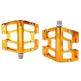 NZKW Spares NZKW Bike Pedals, 9 / 16" CNC Machined Aluminum Alloy Non-Slip Cycle Platform Flat Hybrid Pedals, For Mountain Bikes / Road Bicycles / BMX / MTB(Yellow)